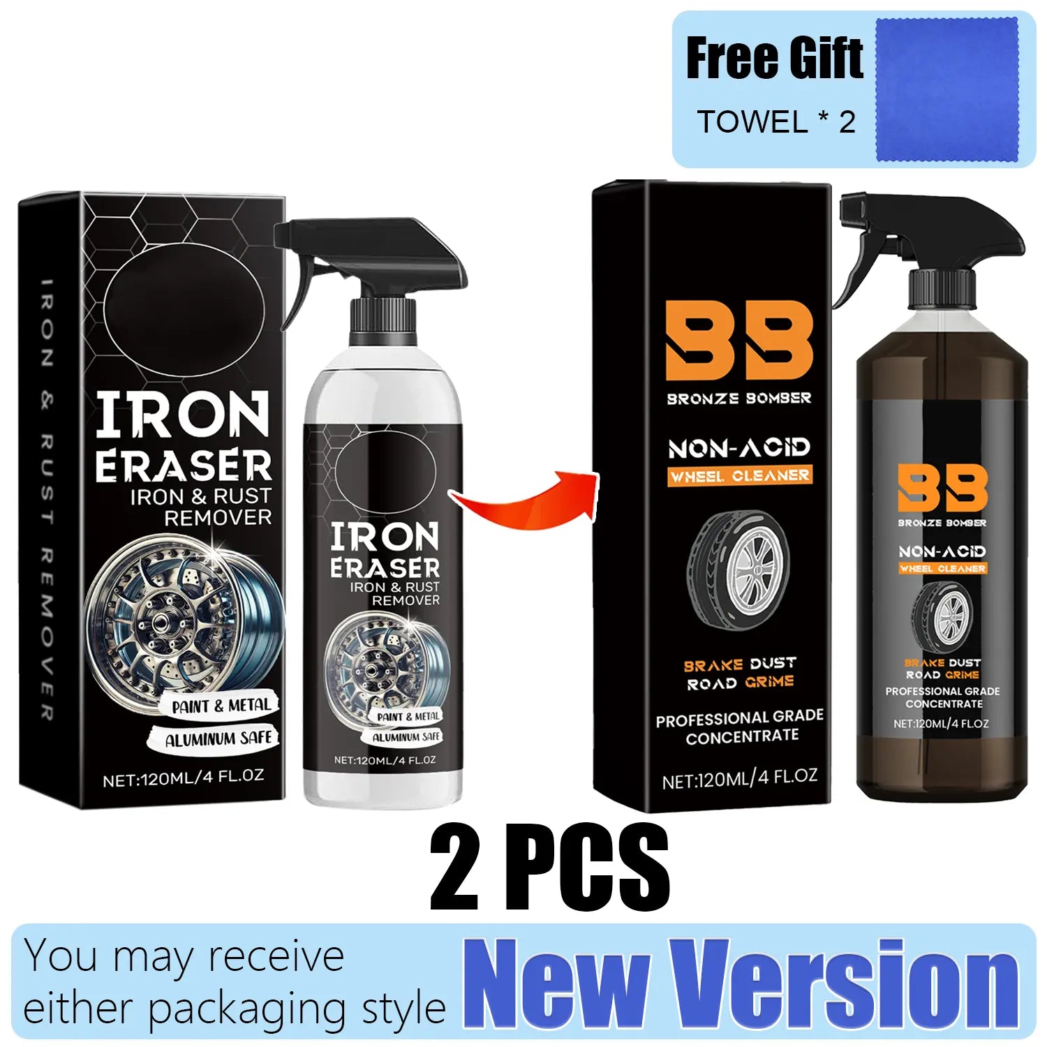 Automotive Rust Remover Spray 120ML – Fast-Acting Iron & Rust Cleaner for Wheels, Rims & All Metal Surfaces – Premium Car Detailing Chemicals, Safe for Most Automotive Finishes, Cars & Motorcycles